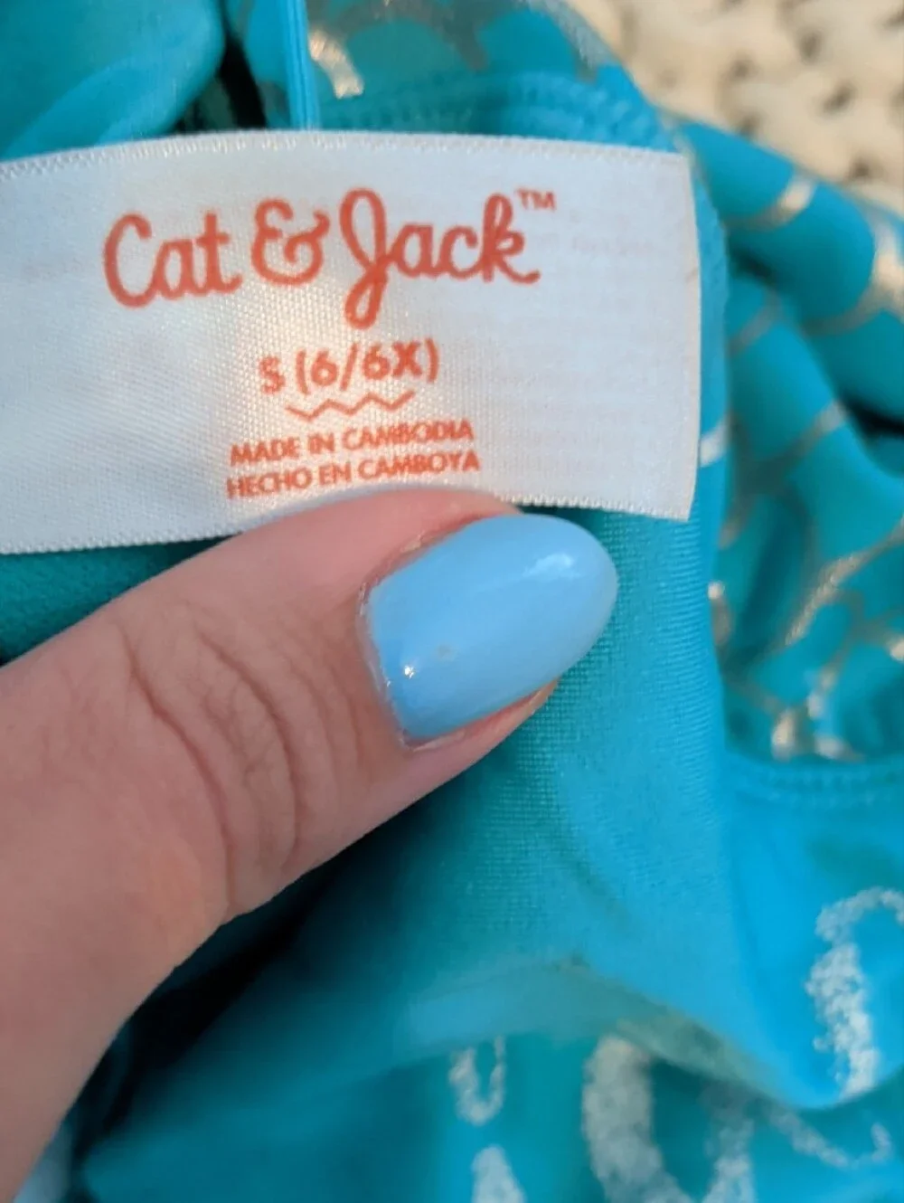 Cat & Jack Turquoise Mermaid Long-Sleeve One-Piece Swimsuit